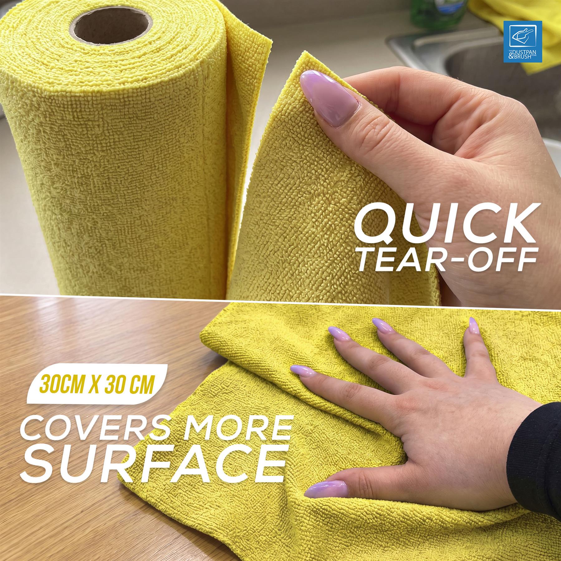 Microfibre Roll Cloth 50 Sheets | Tear Away Cleaning Cloths