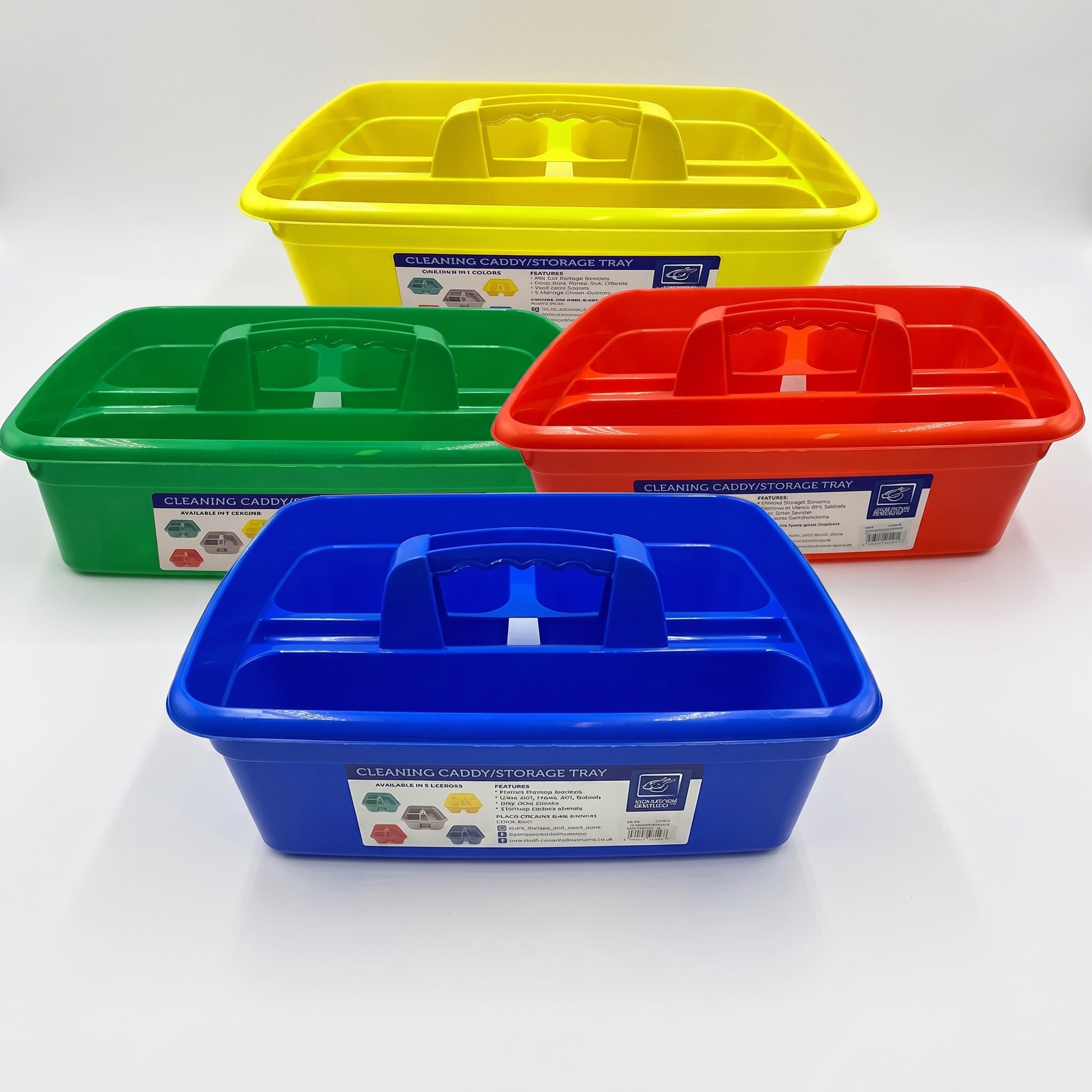 Colour Coded Cleaning Caddy Carry All Storage Tote - The Dustpan and Brush Store