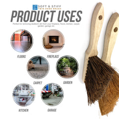 Sweeping Hand Brush Set | Soft Coco & Stiff Bassine Cleaning Brushes - The Dustpan and Brush Store
