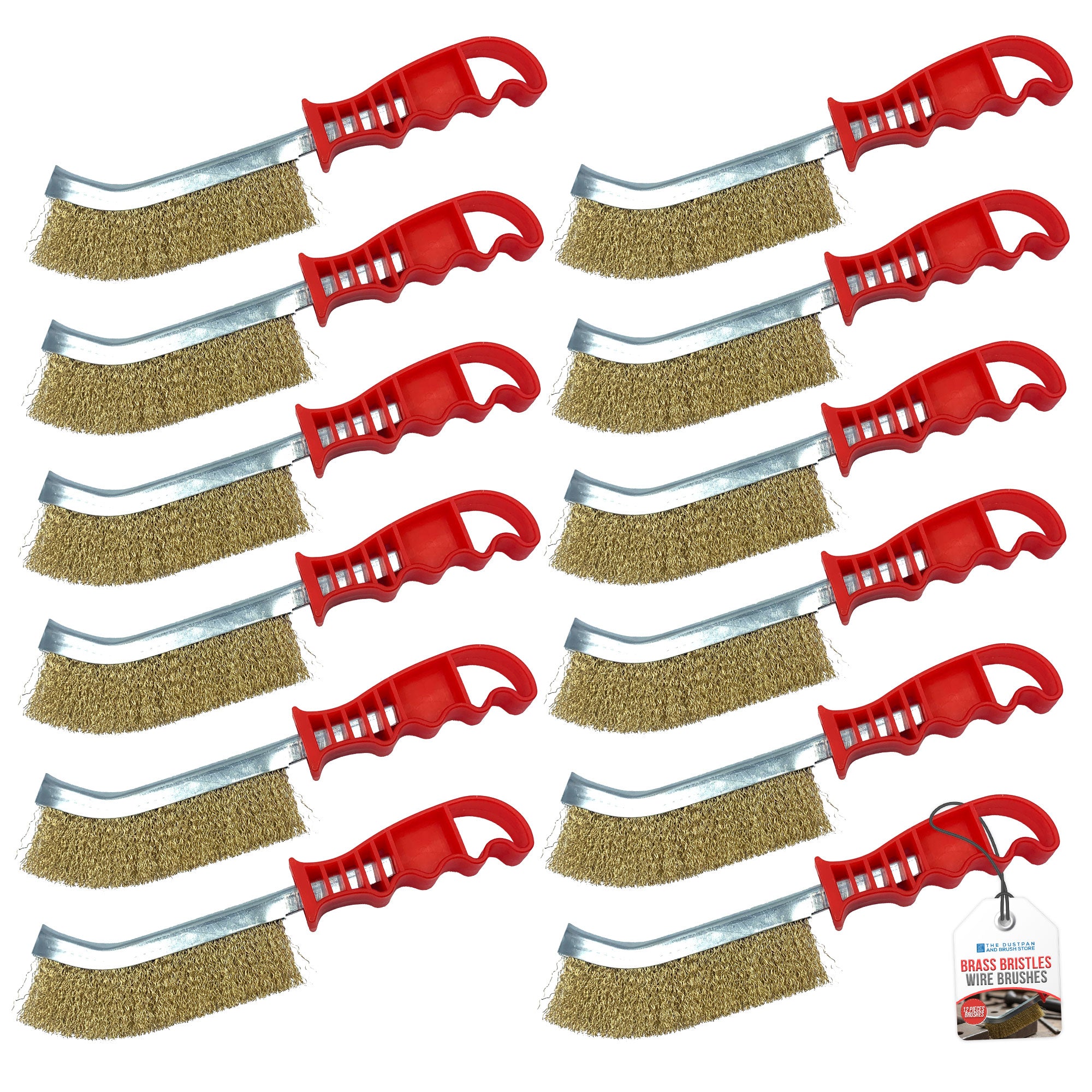 Brass Wire Brush with Wave Bristles | Single, 3 & 12 Pack Options