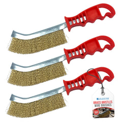Brass Wire Brush with Wave Bristles | Single, 3 & 12 Pack Options