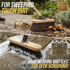Newman and Cole 10" Natural Stiff Bassine Broom Head with Plastic Socket - The Dustpan and Brush Store