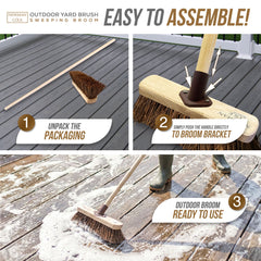 Newman and Cole 10" Natural Stiff Bassine Broom Head with Plastic Socket - The Dustpan and Brush Store