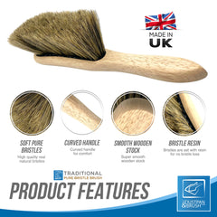 Natural Soft Hair Bristle | Unvarnished Banister Hand Brush product features