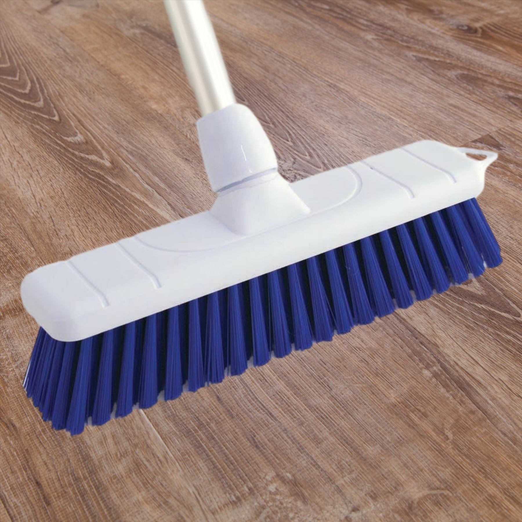 Blue 12" Soft Colour Coded Food Hygiene Brush Sweeping Broom and Handle