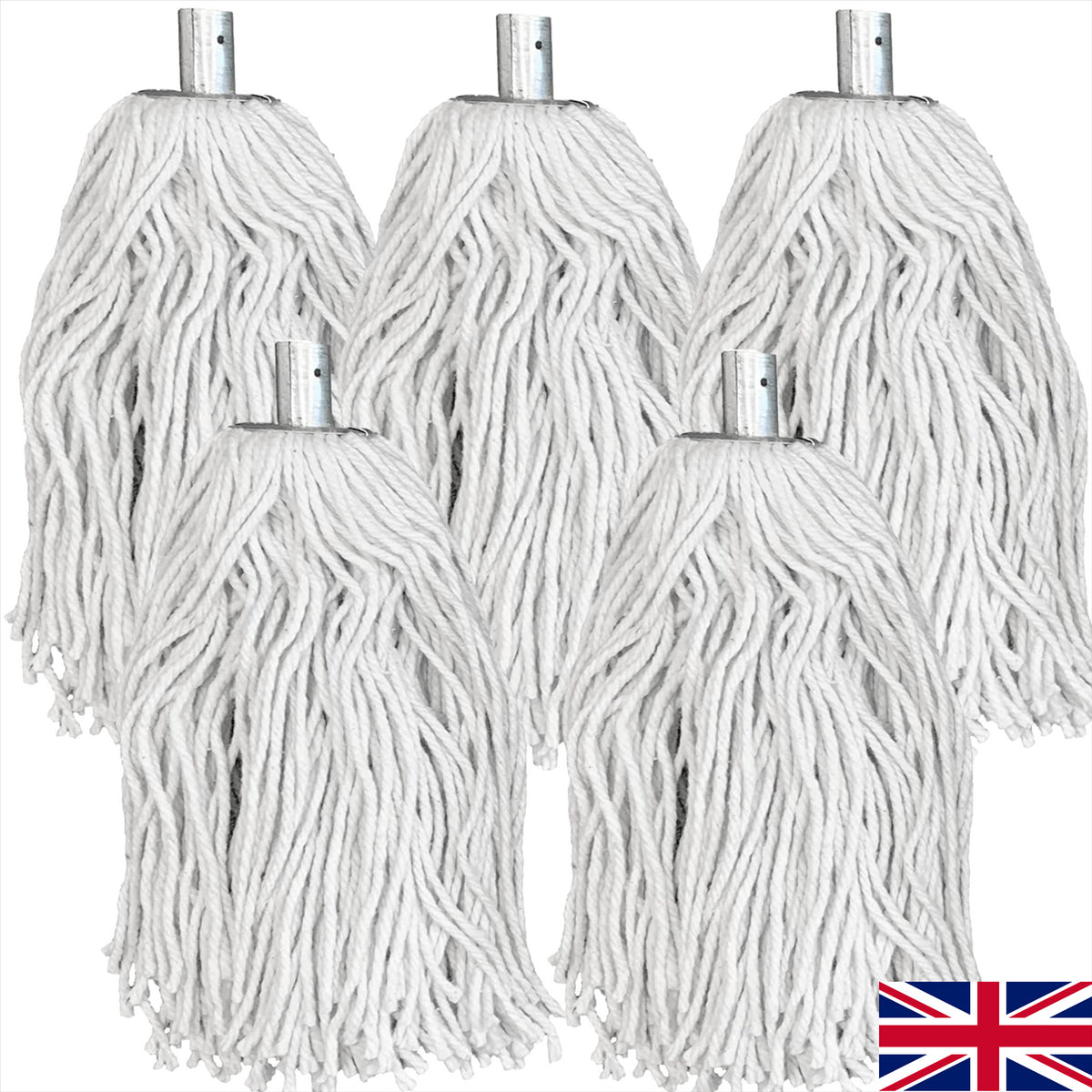 Cotton Mop with Galvanised Socket Fitting - 16 PY - Pack of 5