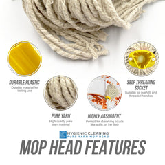 TDBS Cotton Mop Head 12PY - Yellow