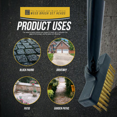 Replacement Brush Heads - Black Weed Wire Brush & Decking Head Set