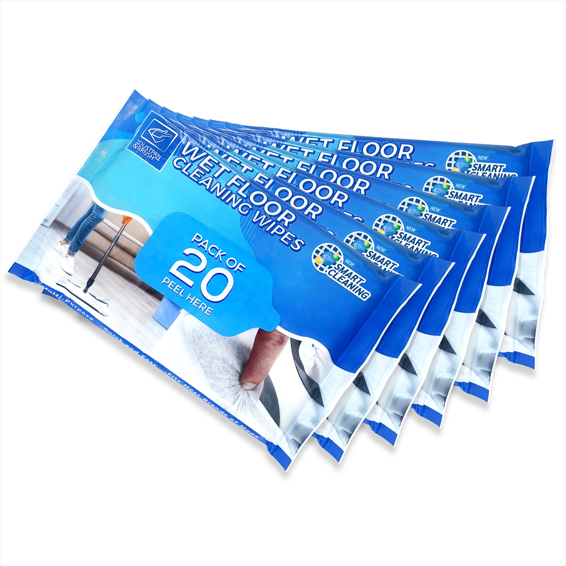 120 Wet Floor Cleaning Wipes - 6 Packs of 20