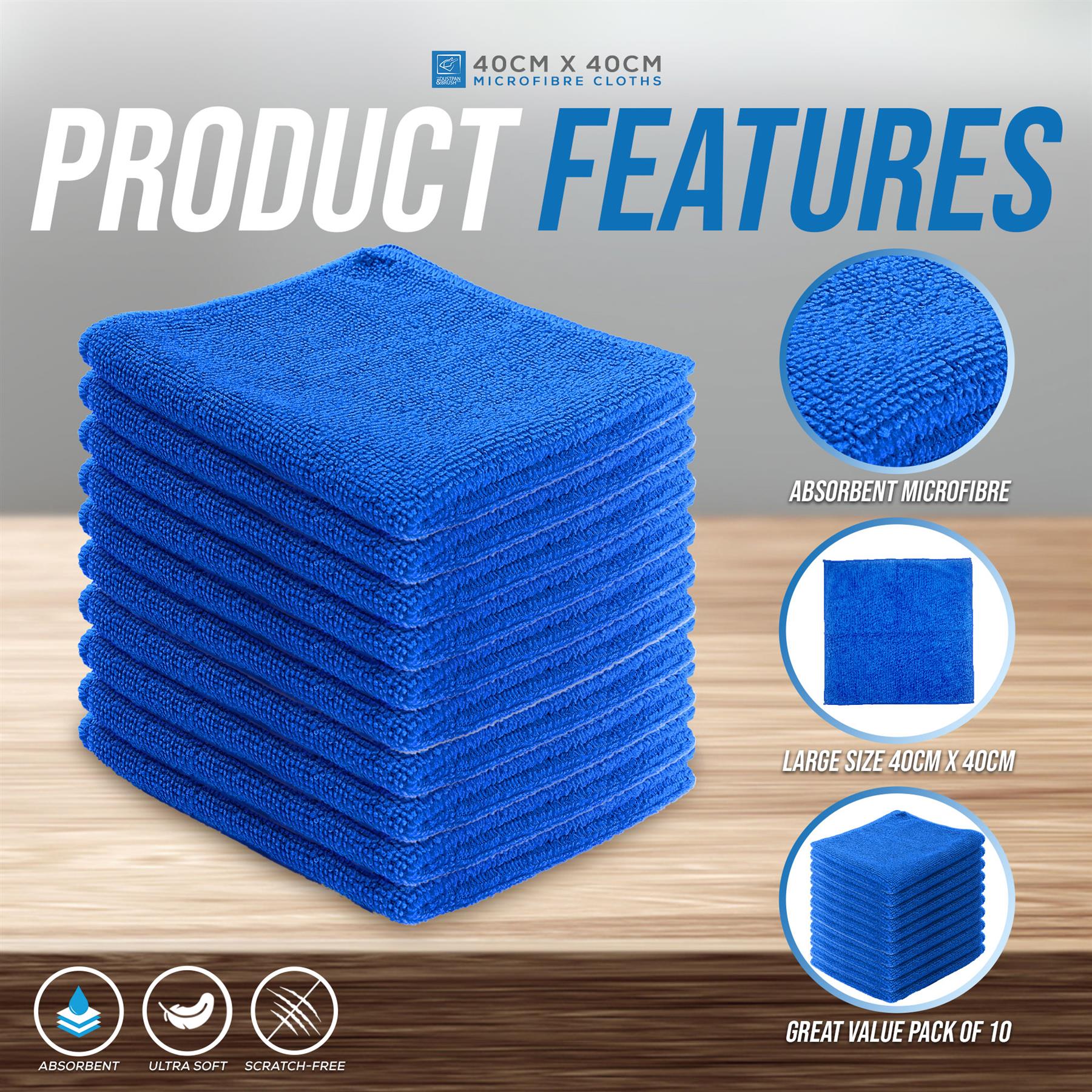 Blue Microfibre Cleaning Cloths Pack of 10 | 40cm x 40cm