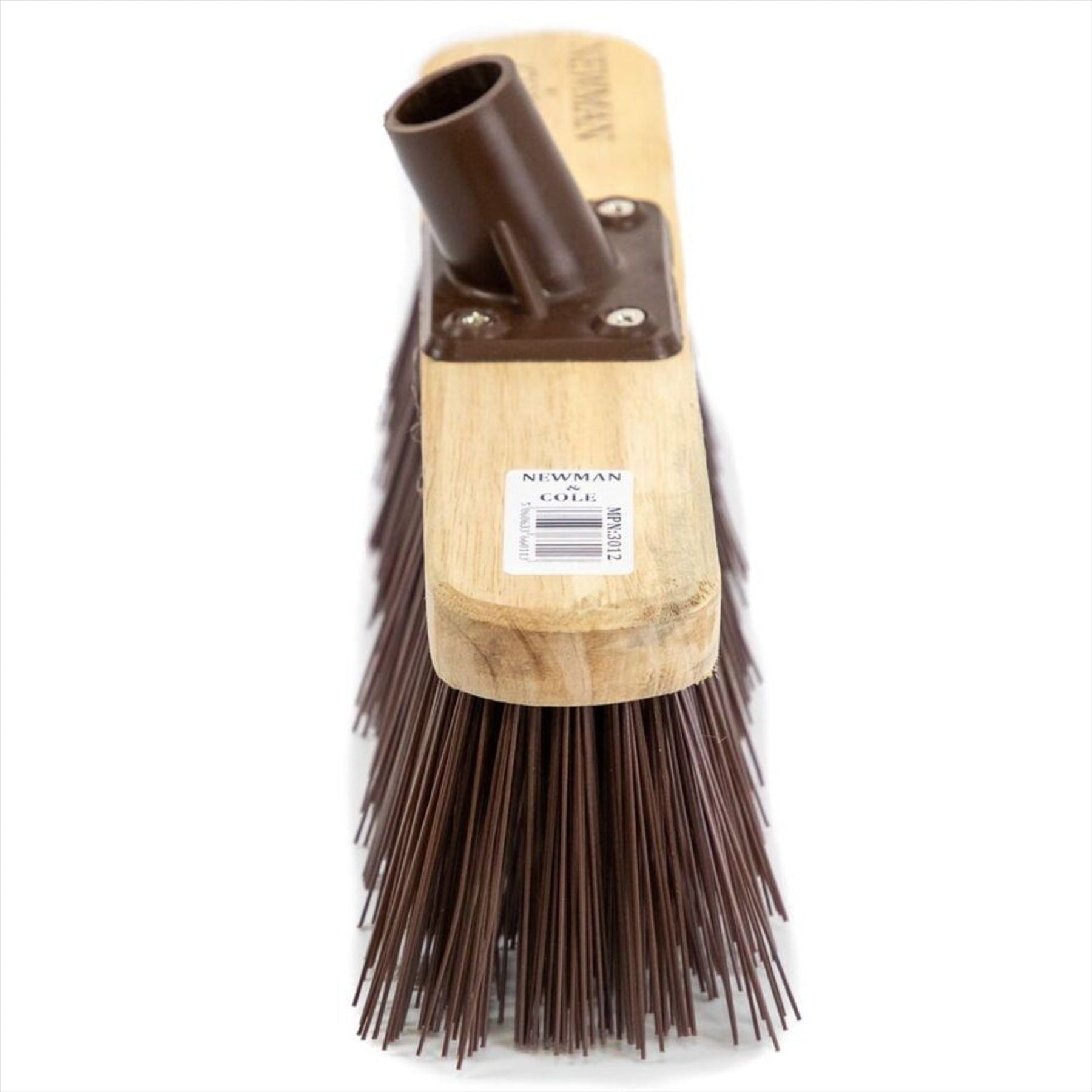 Newman and Cole 12" Stiff Synthetic Broom Head with Plastic Bracket Supplied with Handle