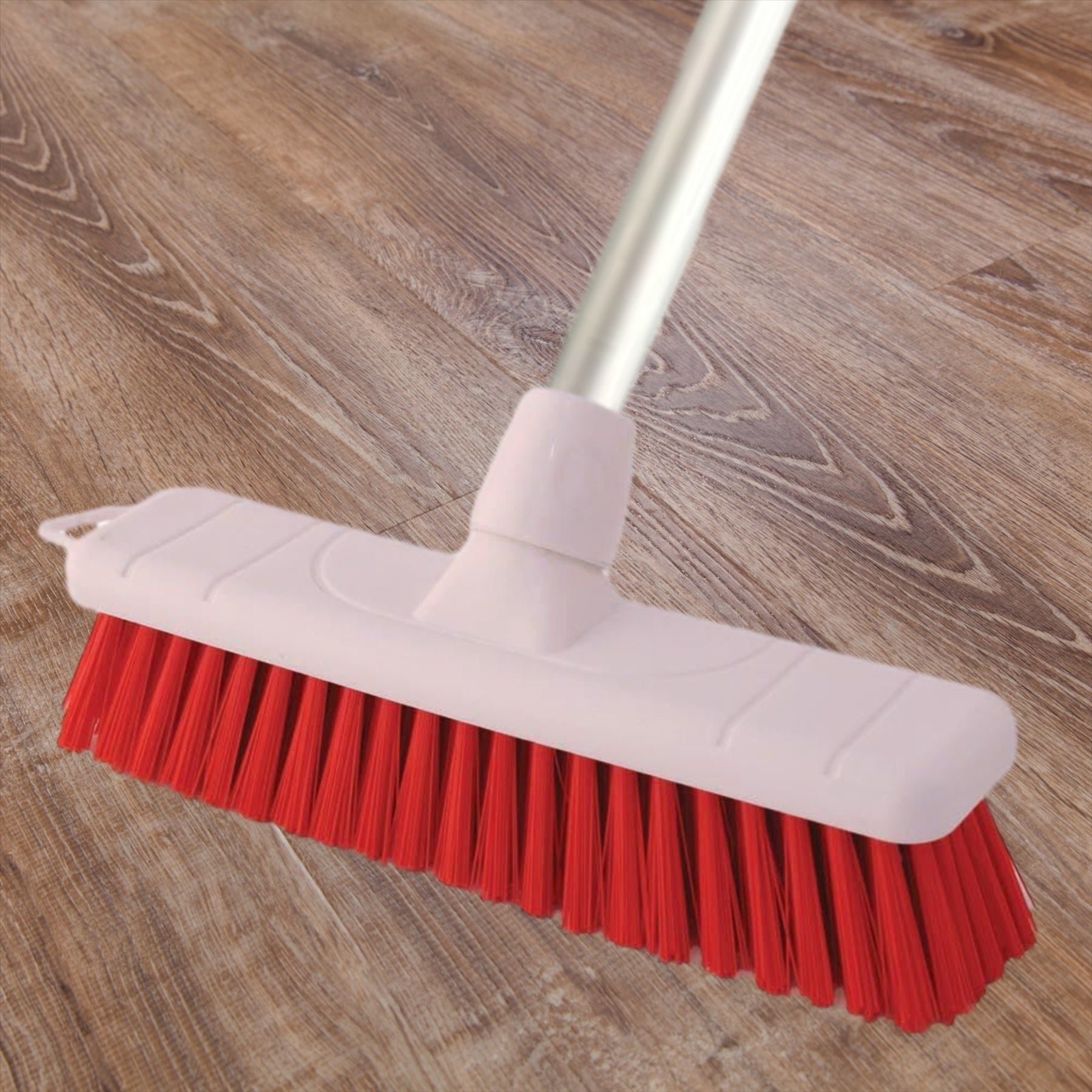 Red 12" 300mm Soft Colour Coded Food Hygiene Brush Sweeping Broom Head Only