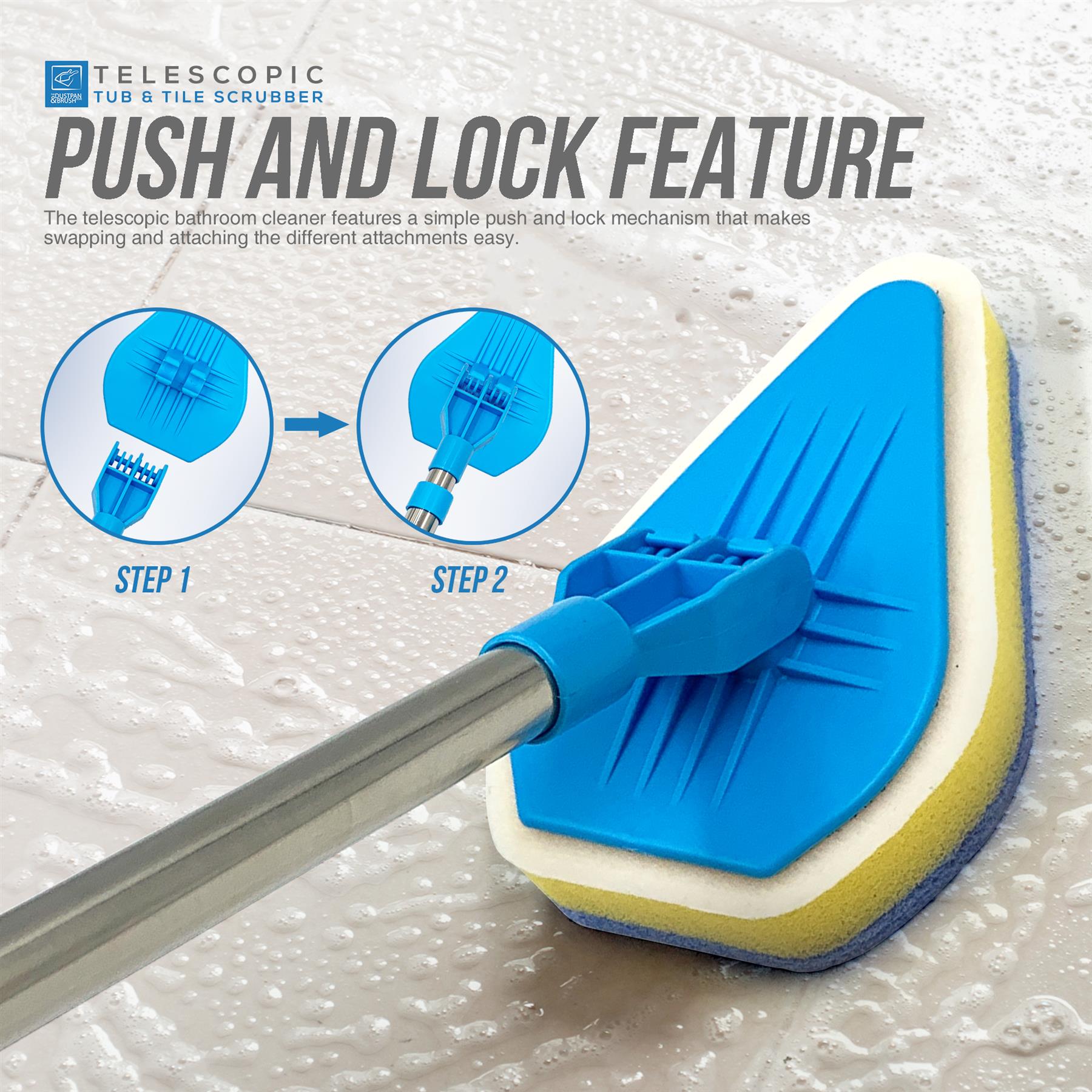 Telescopic Bathroom Mop and Multi-Surface Cleaning Kit