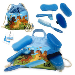 Equi-Neat Childrens Horse Grooming Kit Blue
