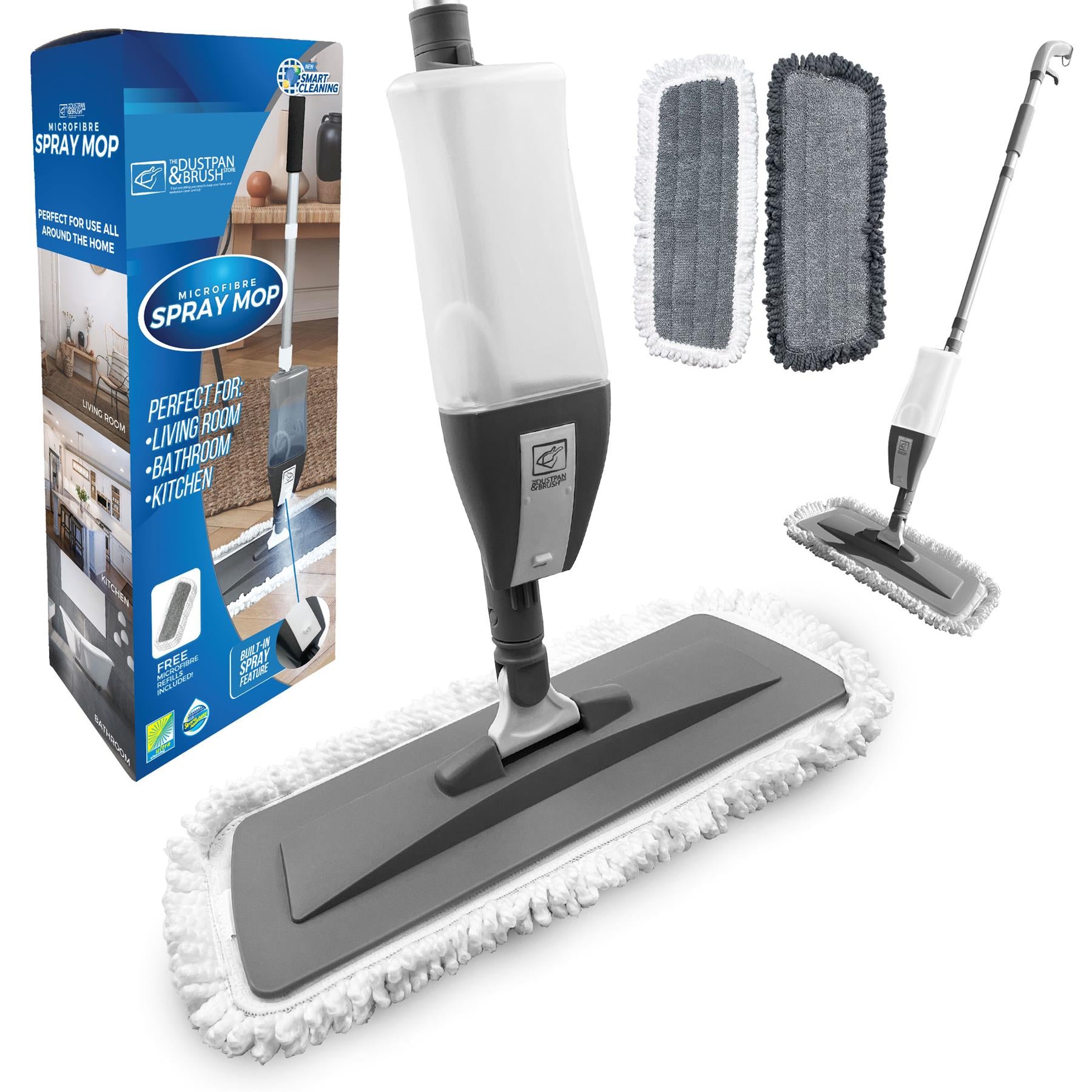 Spray Mop With 3 Removable Washable Microfibre Mop Heads