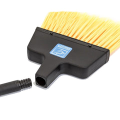 Replacement Stiff Brush head and handle showing how to attach on a white background