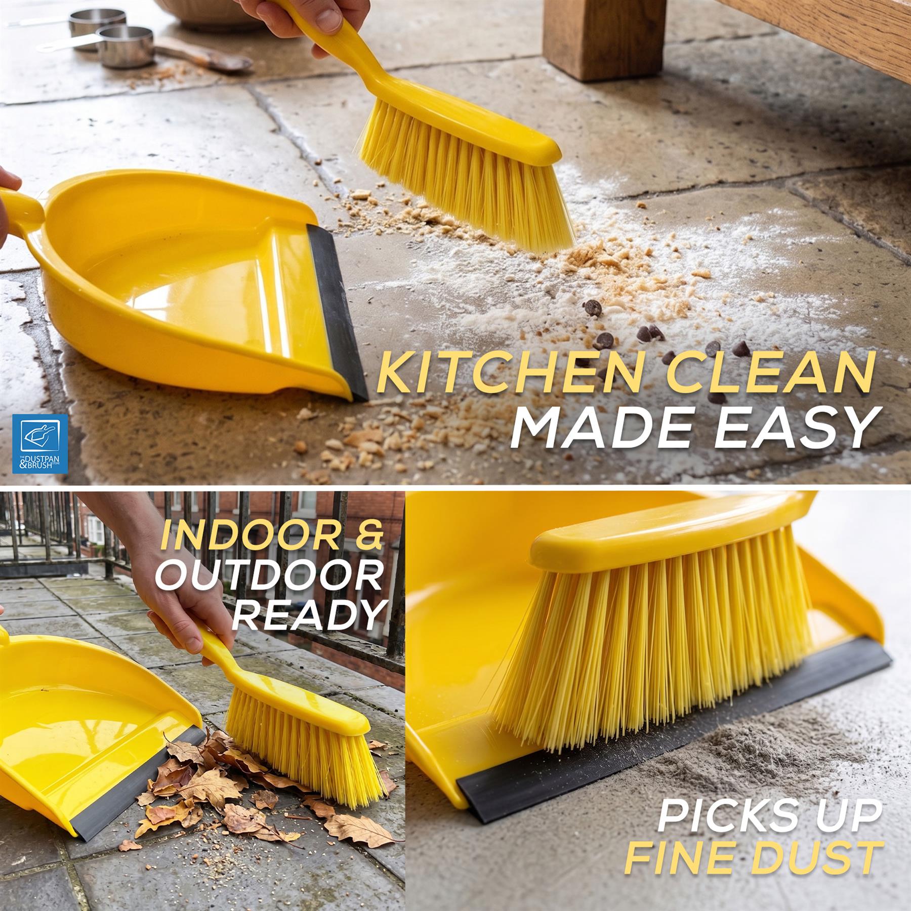 Dustpan & Soft Synthetic Brush Set | Colour Coded