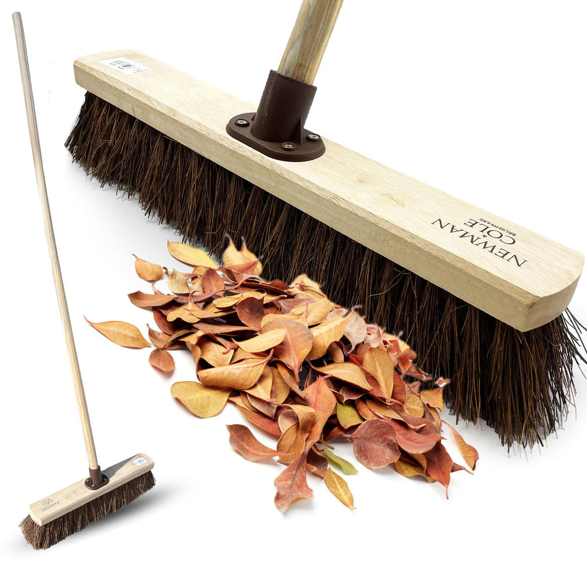 18" Newman & Cole Bassine Broom with Handle | Heavy Duty Outdoor Brush - The Dustpan and Brush Store