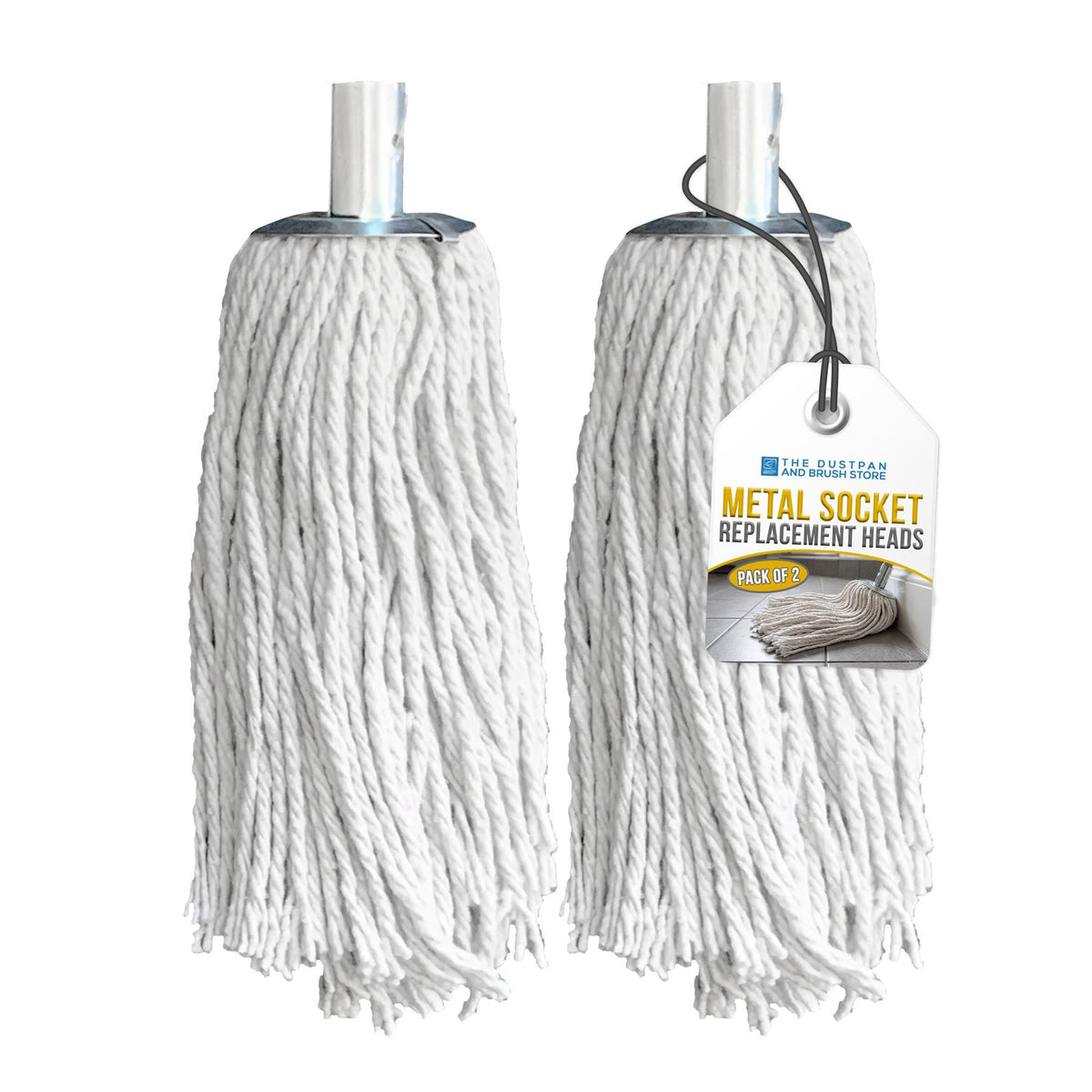 Cotton Mop with Galvanised Socket Fitting - 10 PY - Pack of 2