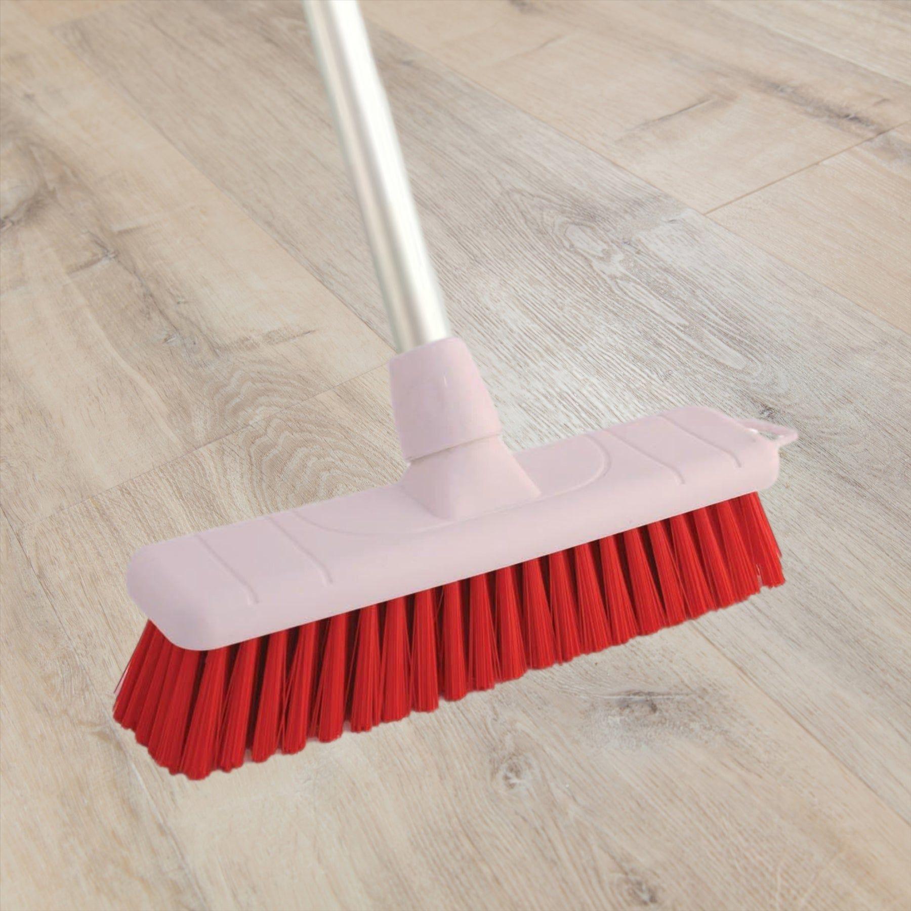 Red 12" 300mm Soft Colour Coded Food Hygiene Brush Sweeping Broom Head Only