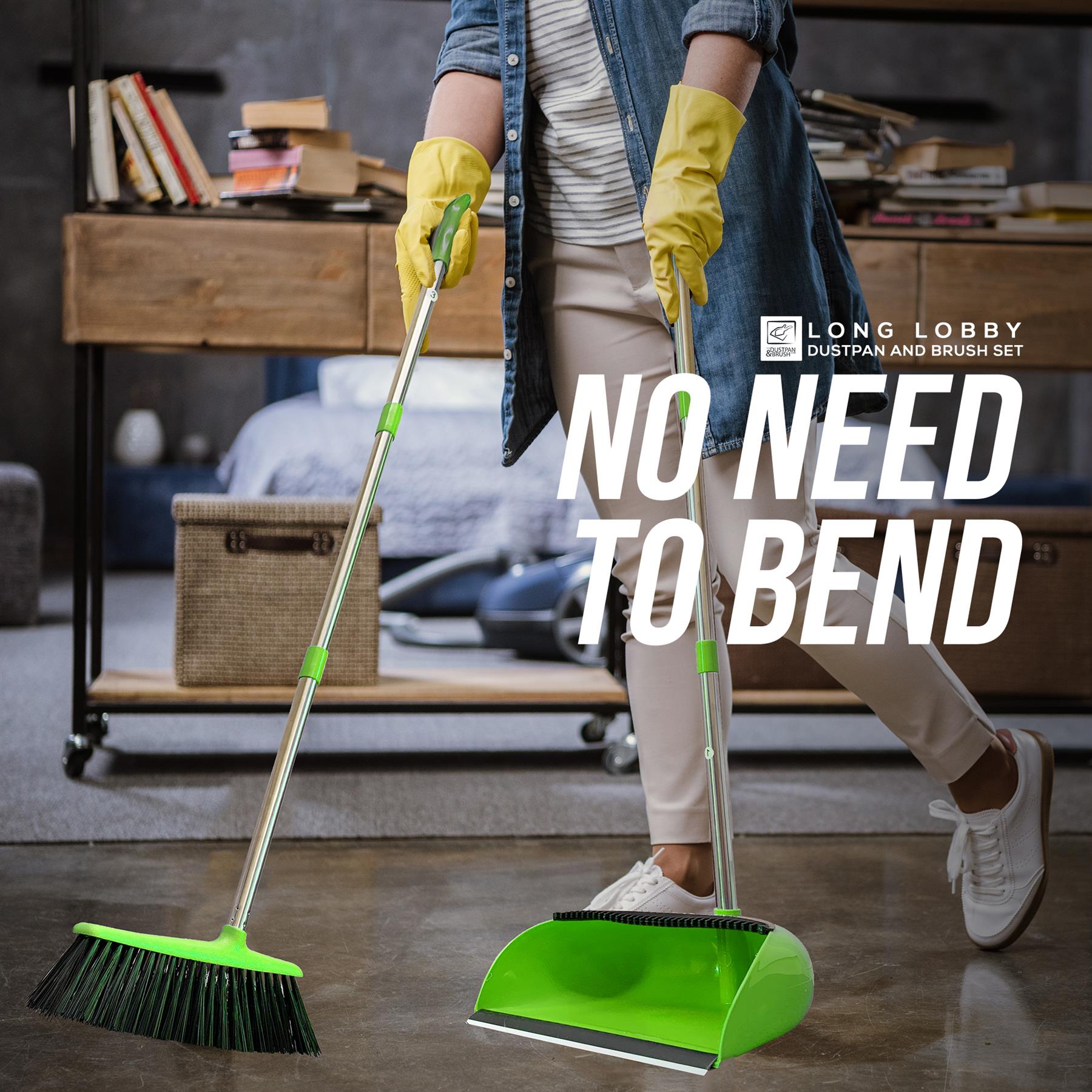 Long Handled Dustpan and Brush Set with Multi-Section Handle - The Dustpan and Brush Store