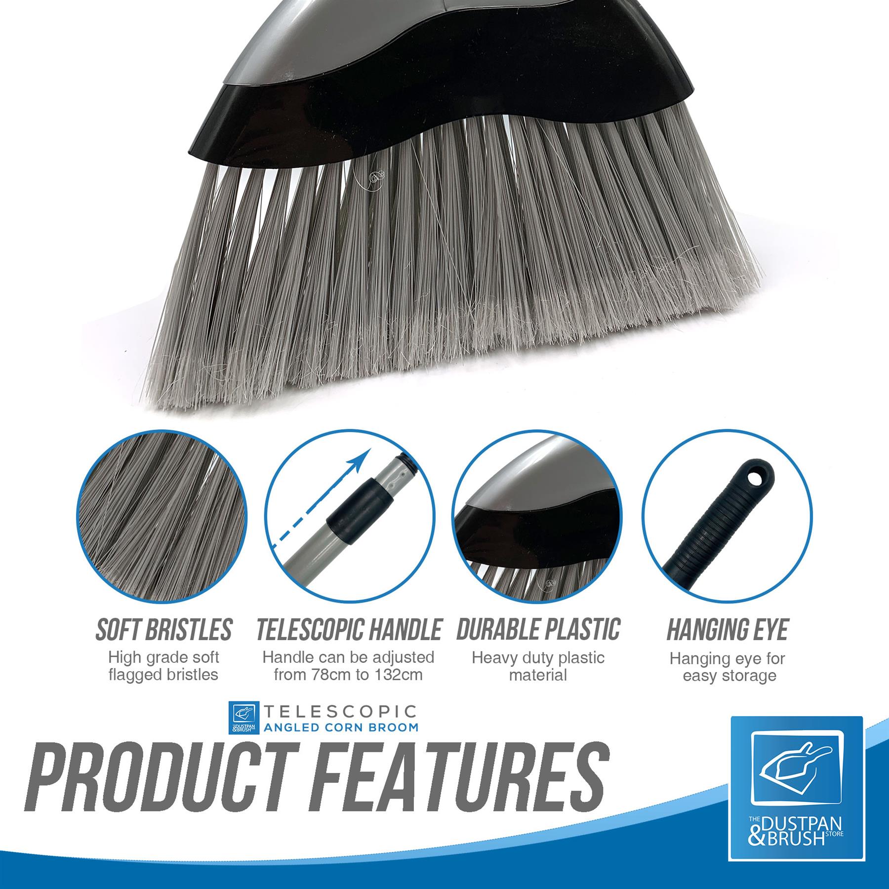 Soft Angled Indoor Broom with Telescopic Handle