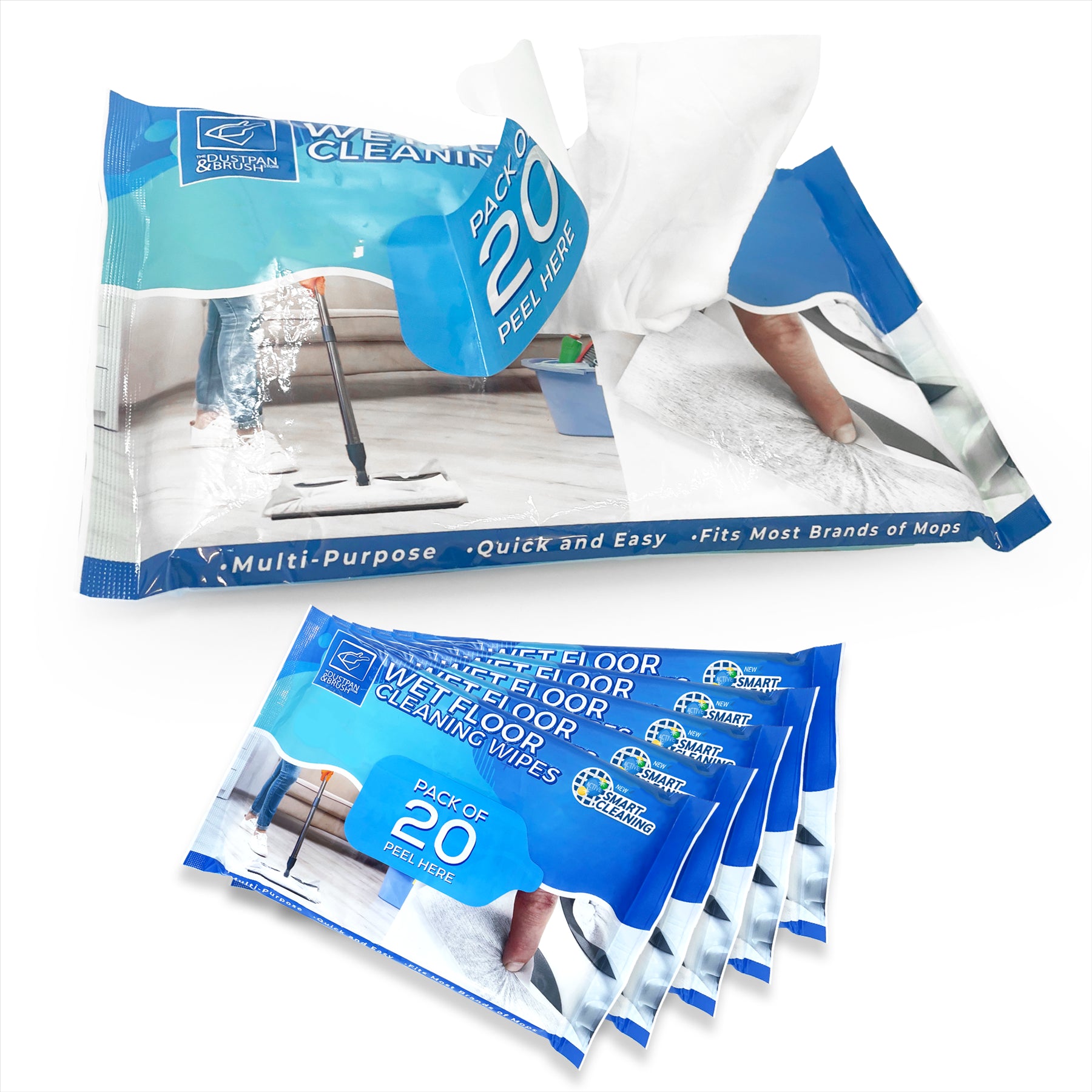 120 Wet Floor Cleaning Wipes - 6 Packs of 20