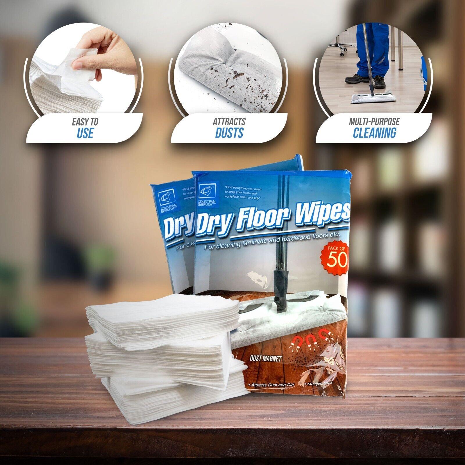 100 Dry Floor Mop Refill Cloths - 2 Packs of 50