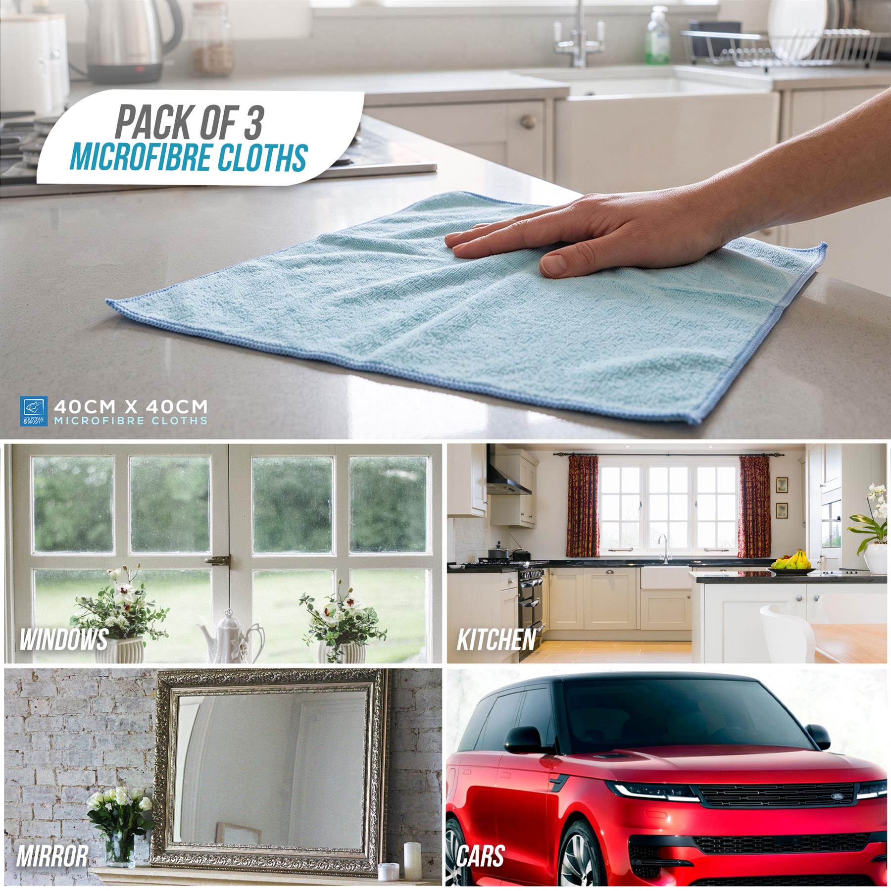 Duck Egg Microfibre Cleaning Cloths | Soft Streak Free Cloth