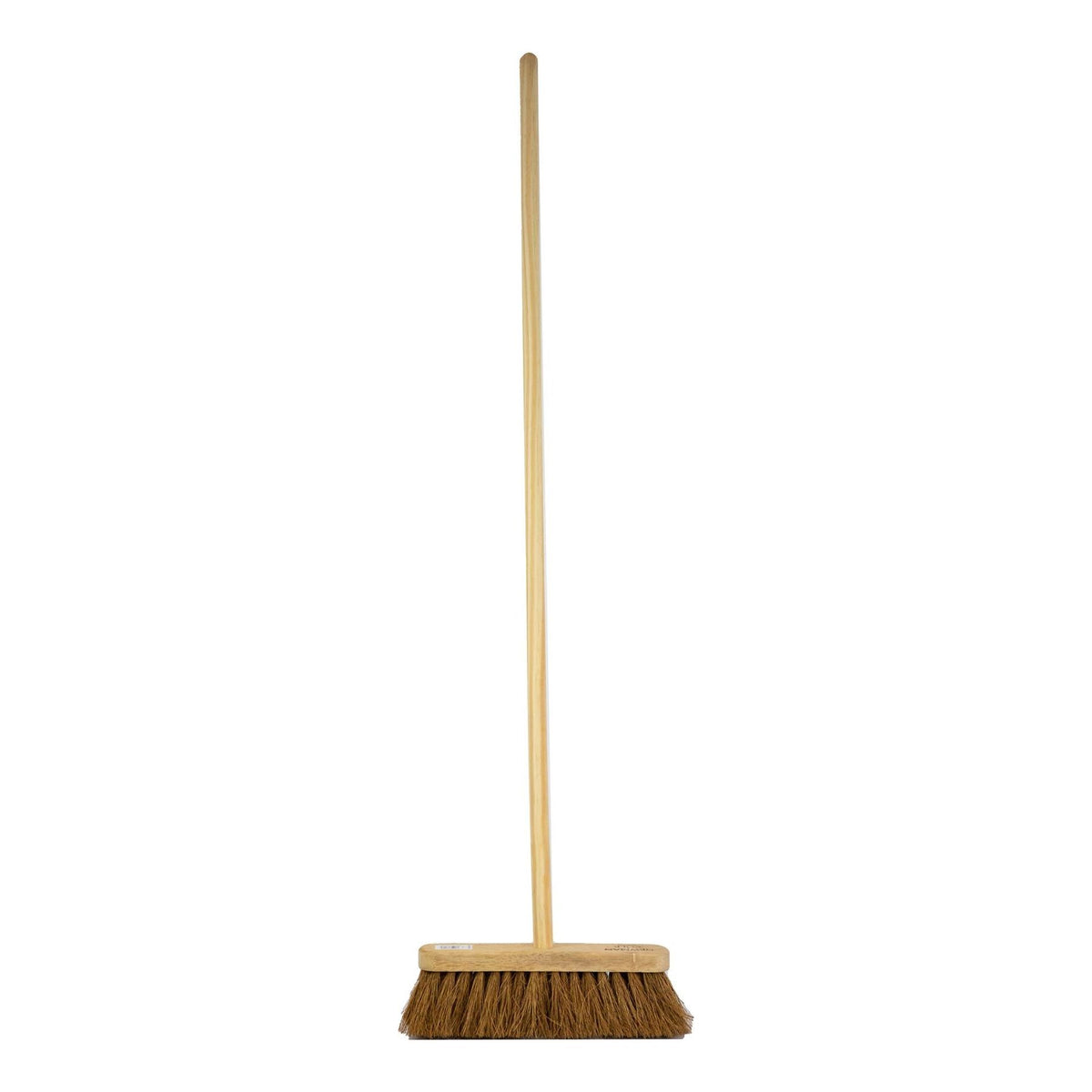 12" Newman and Cole Natural Soft Coco Broom Head with Hole and Wooden Handle