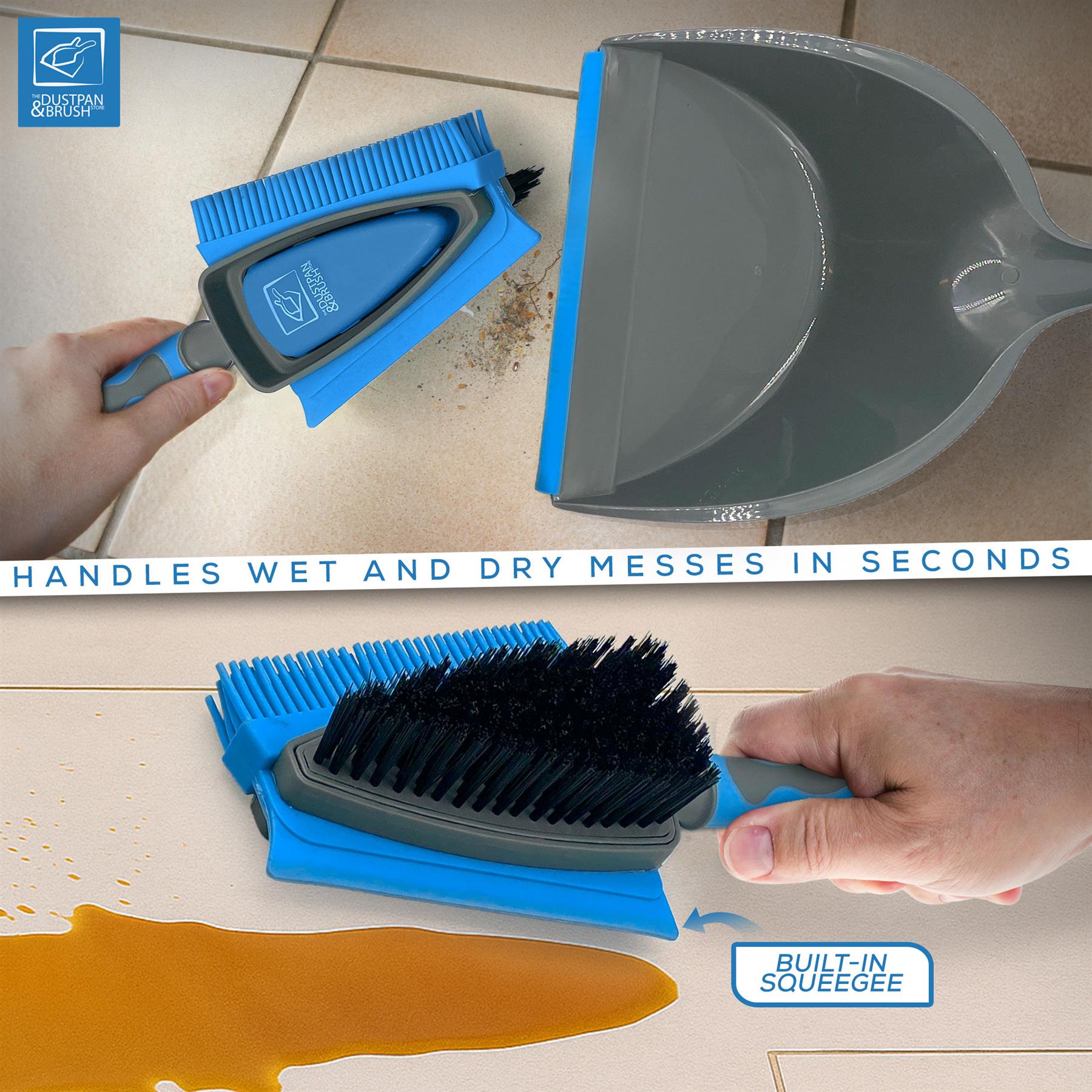 4 in 1 Rubber Dustpan and Brush Set