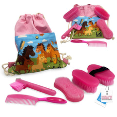 Equi-Neat Childrens Horse Grooming Kit Pink