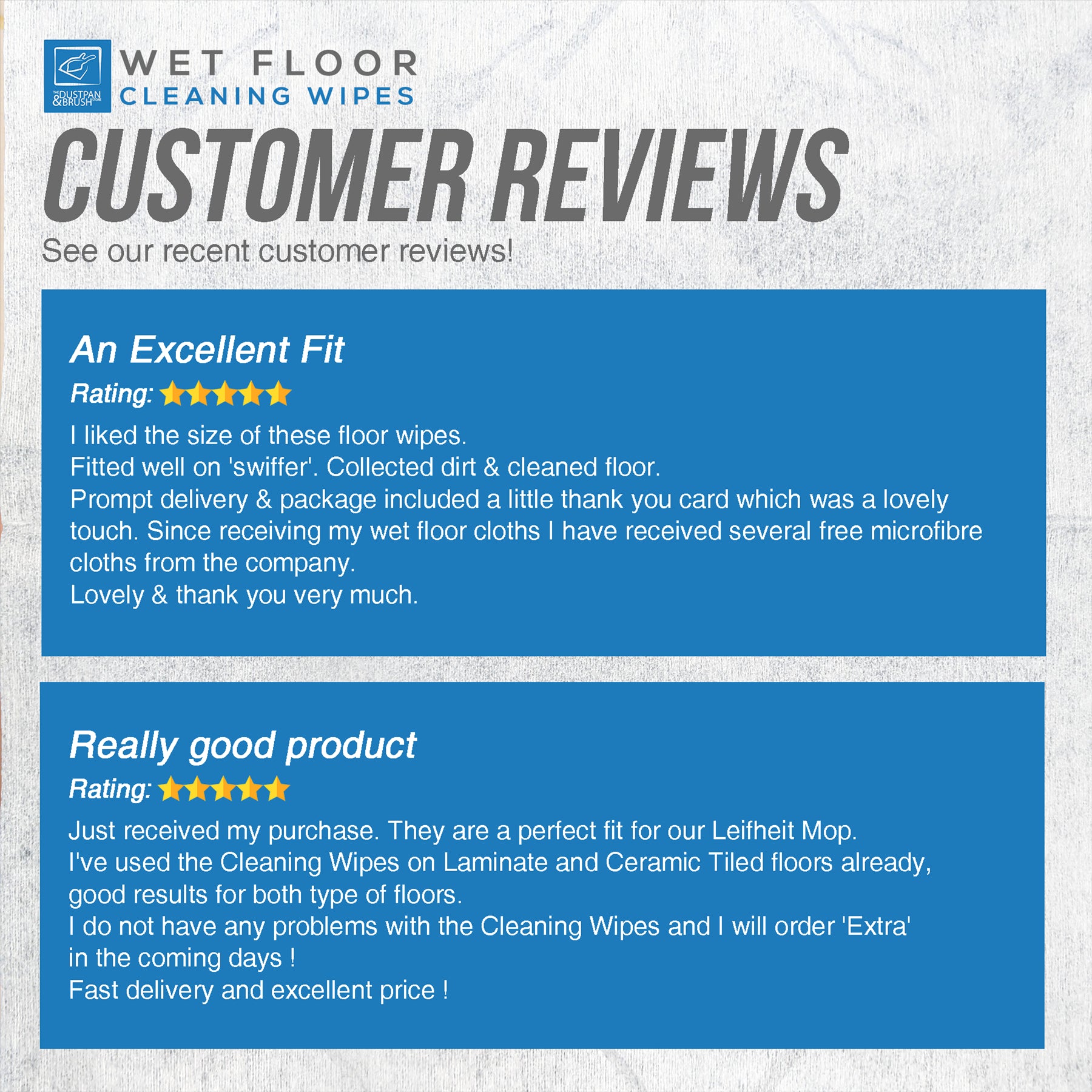 120 Wet Floor Cleaning Wipes - 6 Packs of 20
