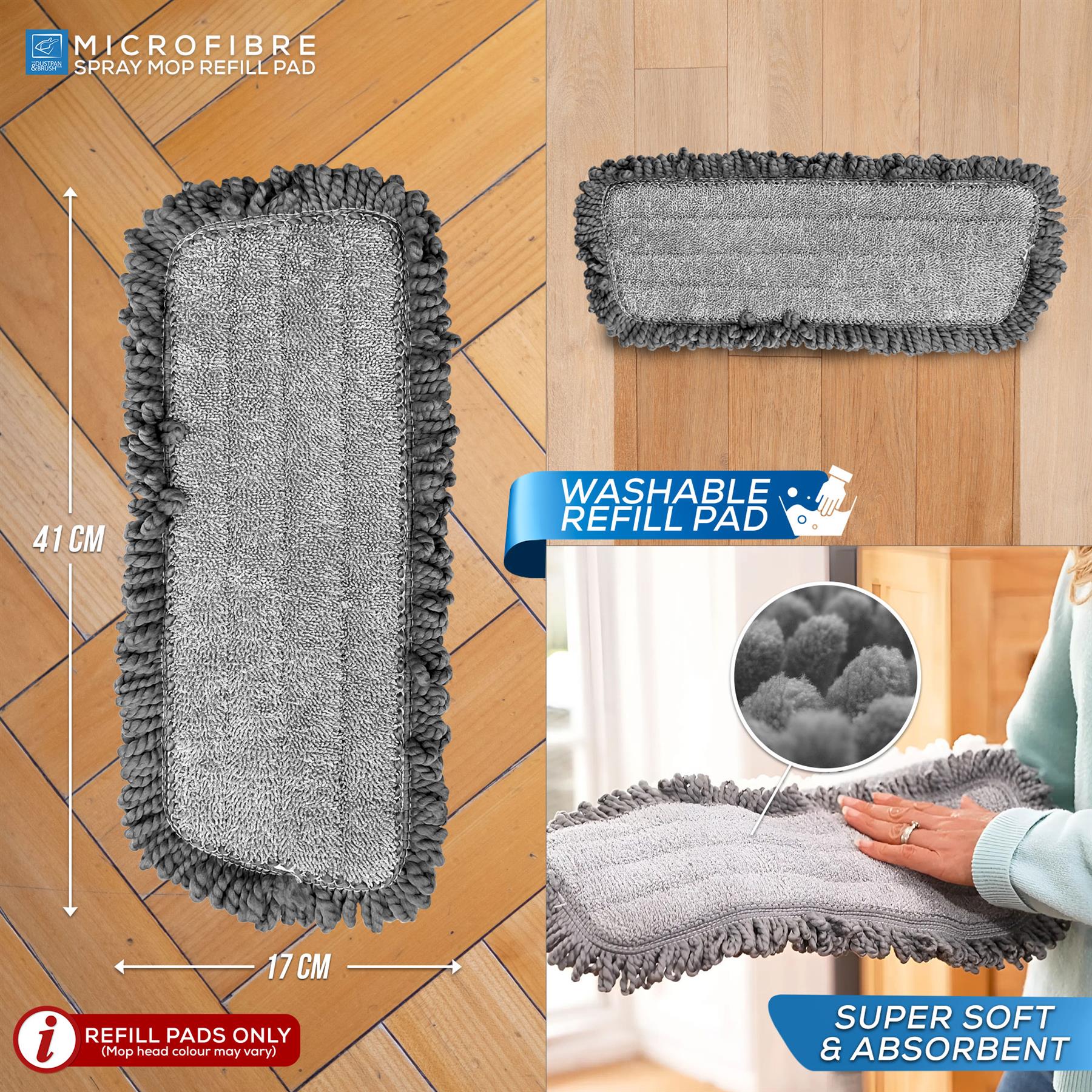 Replacement Spray Mop Head dimensions and specifications 