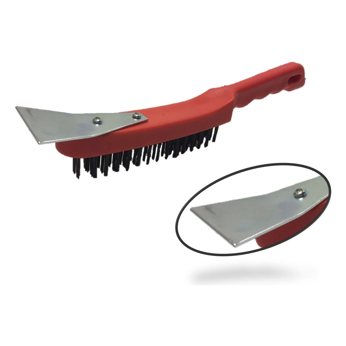 Heavy Duty Wire Brush Plastic Body with Strong Metal Scraper