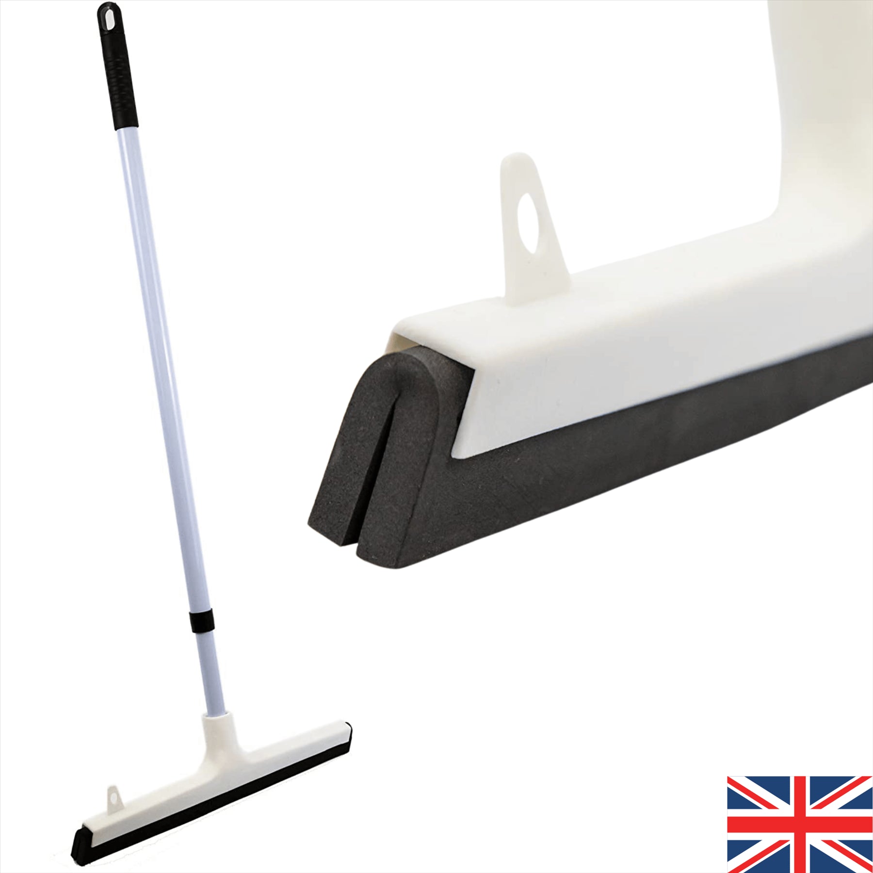 Floor Shower Squeegee with Foam Blade For Tiled Areas and Wet Rooms