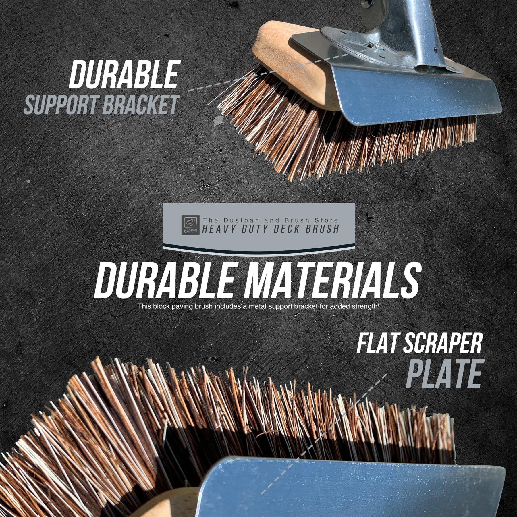 Super Heavy Duty Deck Scrub Metal Scraper Weeding Brush for Decking Paving Patio - The Dustpan and Brush Store