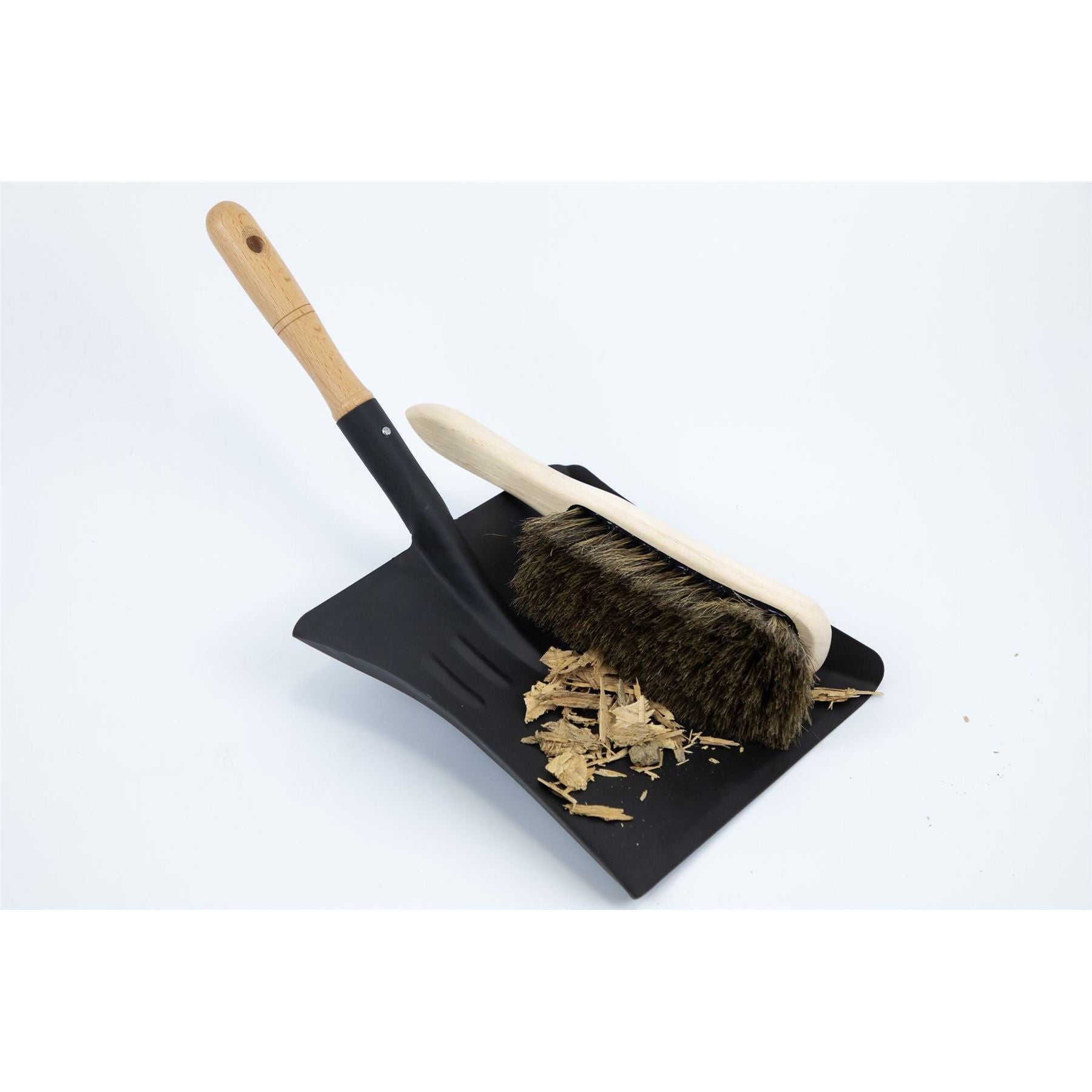 Strong Metal Coal Shovel 9 Inch Fireside Dust Ash Pan Spade with Wooden Handle