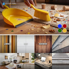 Yellow Colour Coded Dustpan and Brush Set - The Dustpan and Brush Store
