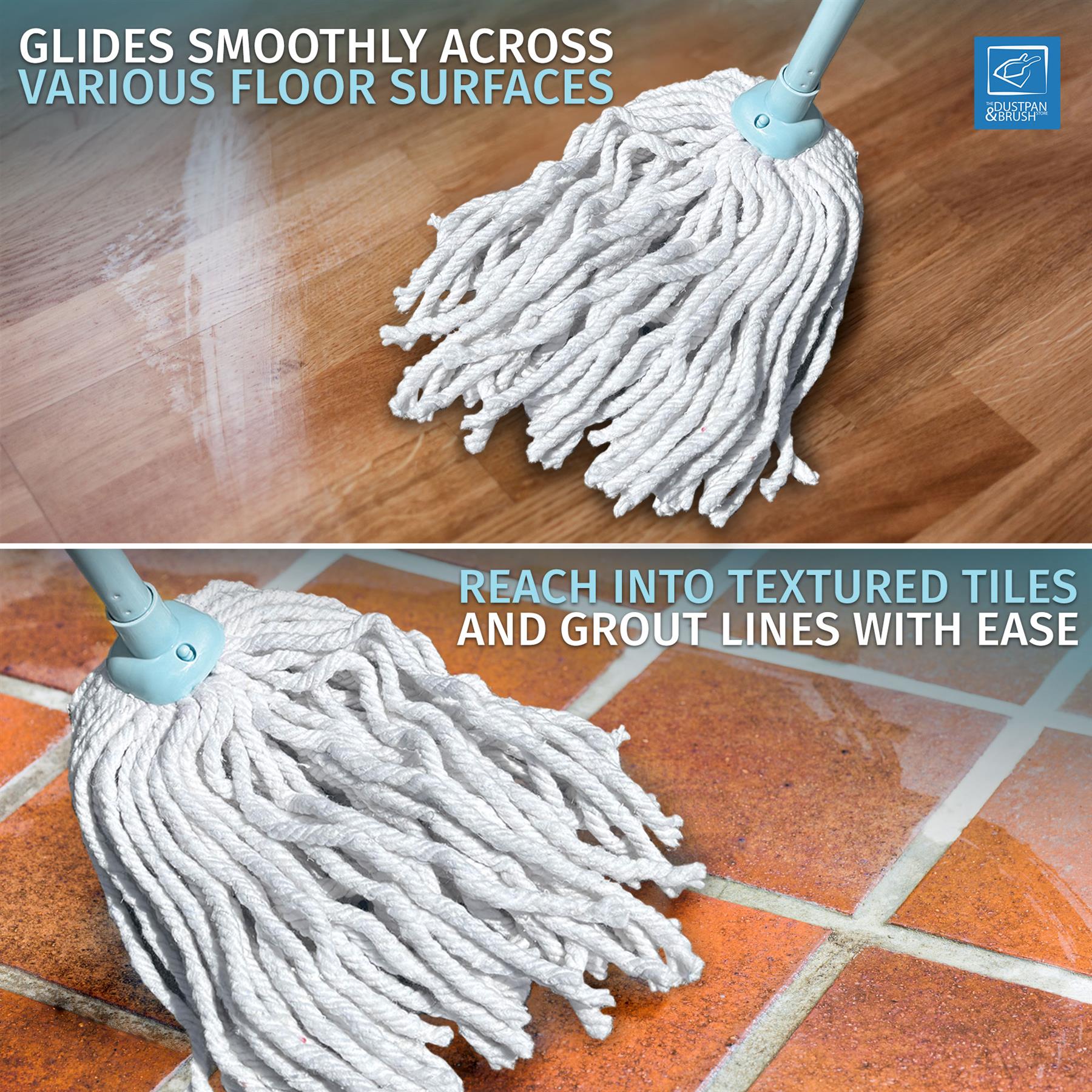 Duck Egg Cotton Mop | Absorbent Floor Mop with Handle