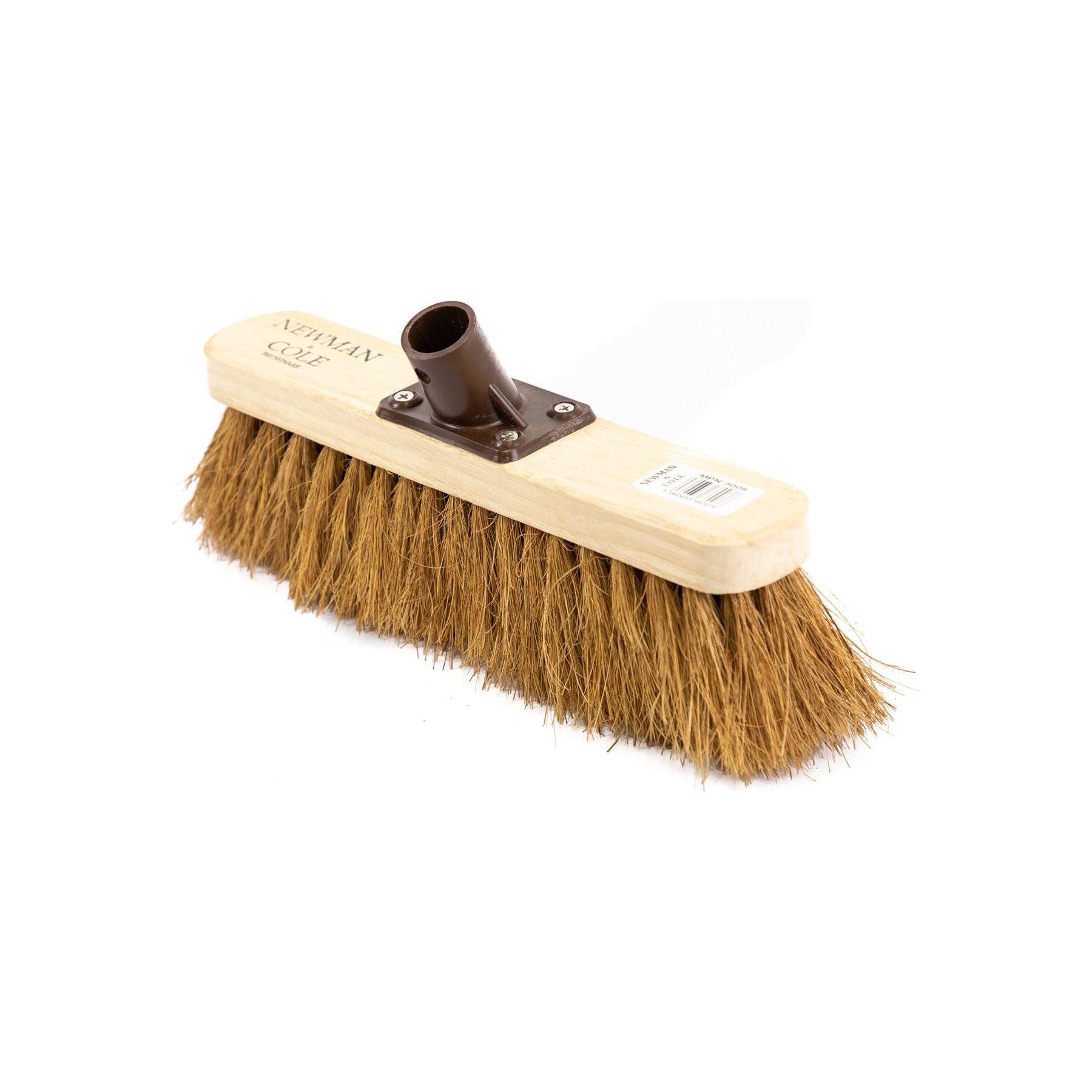 Newman and Cole 12" Natural Coco Broom Head with Plastic Socket Supplied with Handle