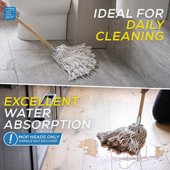 Cotton Mop with Galvanised Socket Fitting - 12 PY - Pack of 5