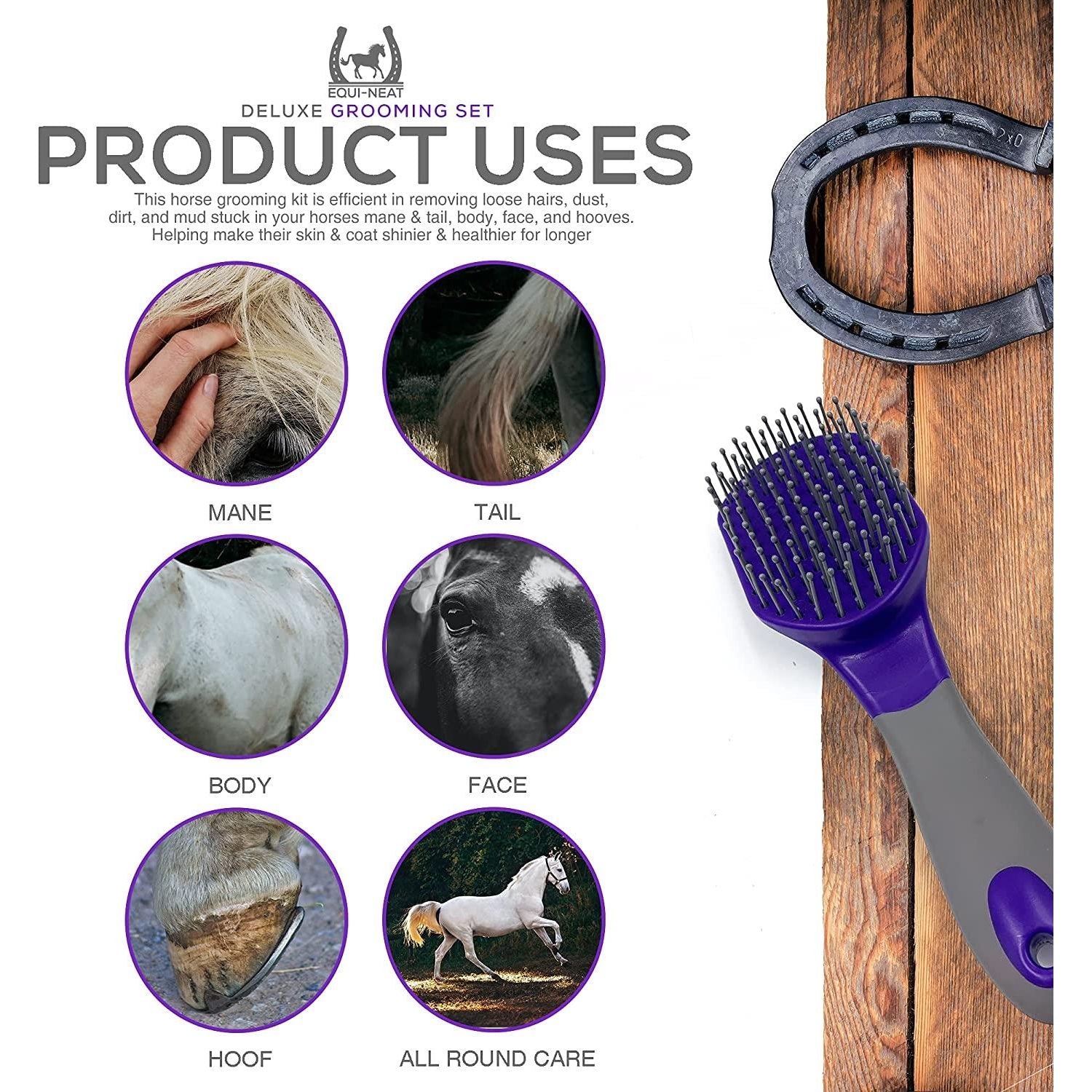 Equi-Neat 12 piece Equestrian Horse Grooming Kit Set