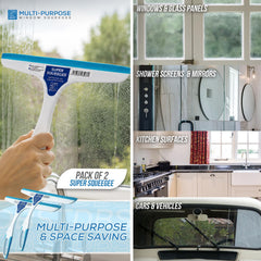 Window & Shower Squeegee Pack of 2 – Blue & White - The Dustpan and Brush Store