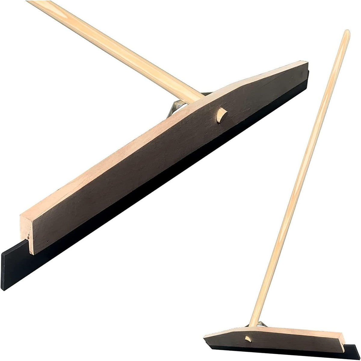 36" Newman and Cole Wooden Floor Squeegee with 1 1/8 Taper Handle