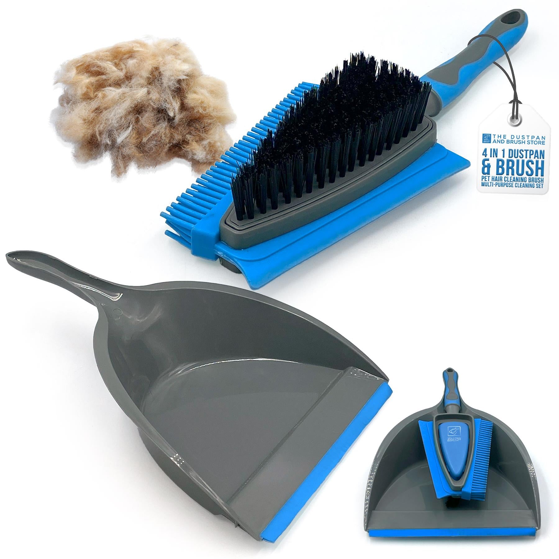 4 in 1 Rubber Dustpan and Brush Set