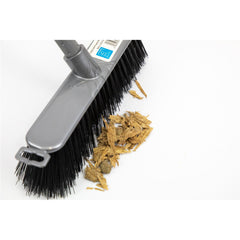 Silver Indoor Stiff Sweeping Brush Head and Handle Kitchen Broom Floor Sweeper