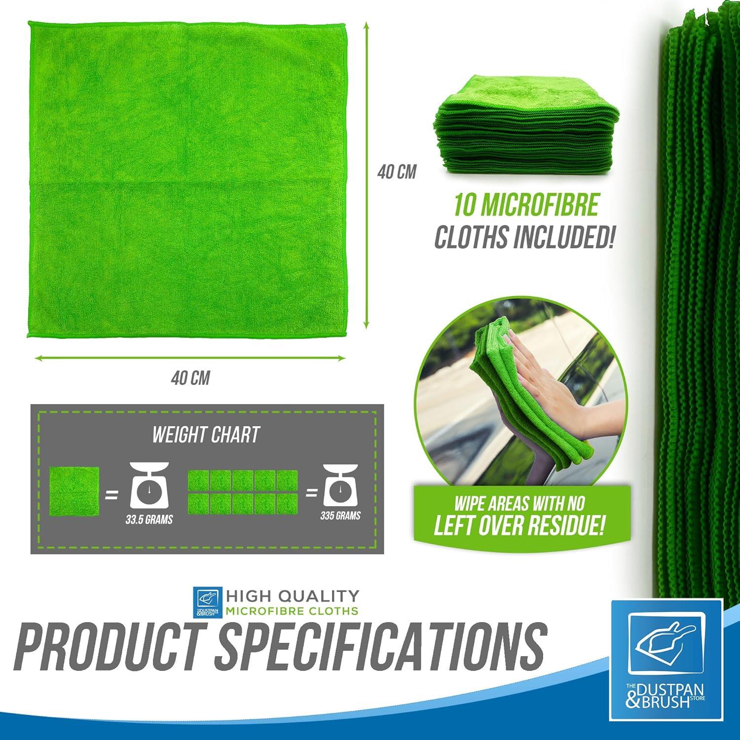 Green Microfibre Cloths - Pack of 10