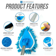 Telescopic Bathroom Mop - Tile Cleaning Kit