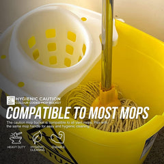 Colour Coded Yellow/White Caution Warning Mop Bucket